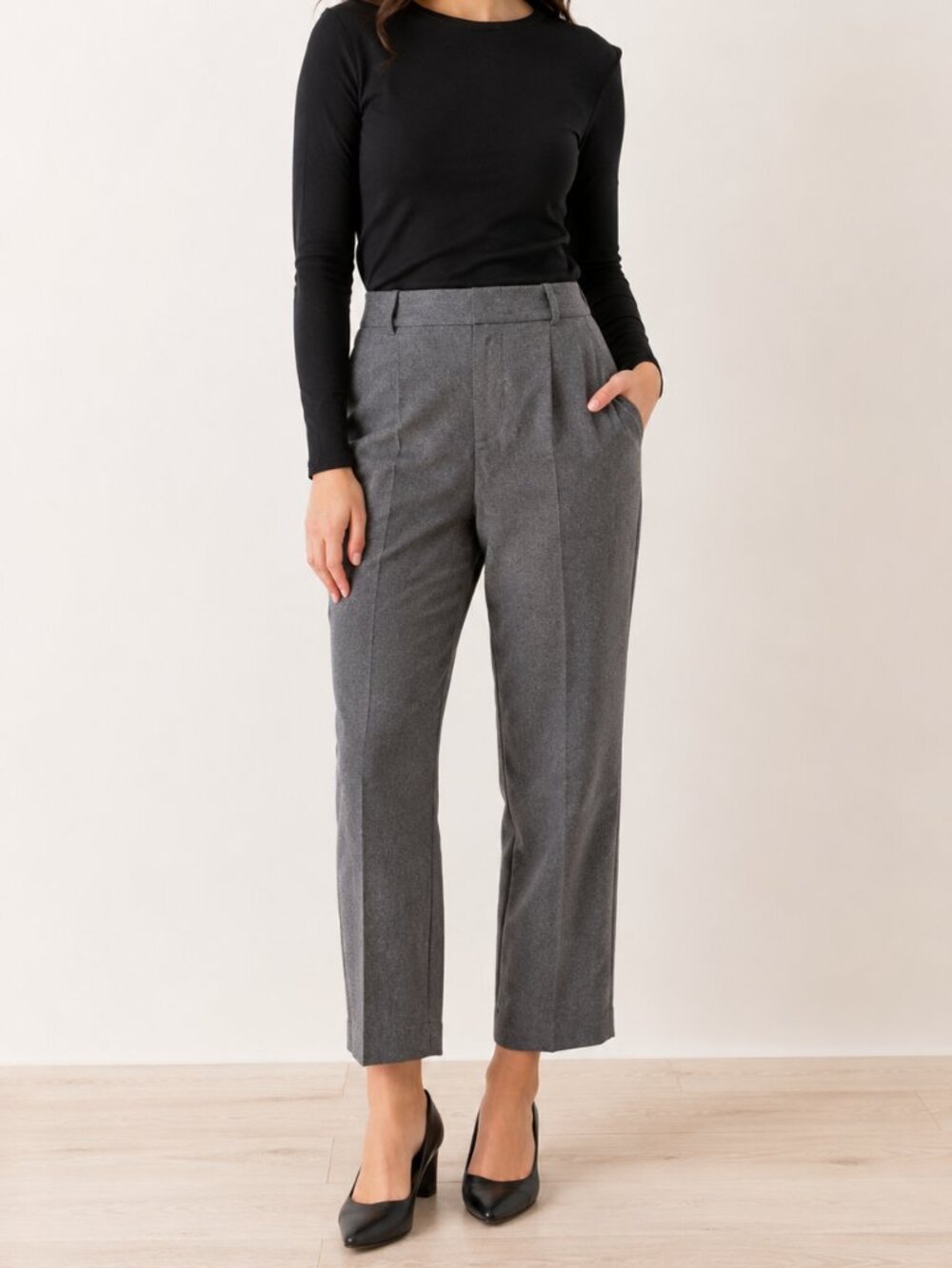 Vince Grey Pleated Elastic Back Pants XL